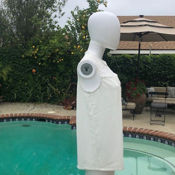 Halogen Lace & Crepe White Top Sz Medium - Picture 6 of 12